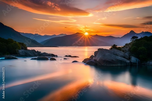 sunset on the lake © SAJAWAL JUTT