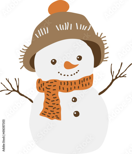 Cute snowman vector illustration