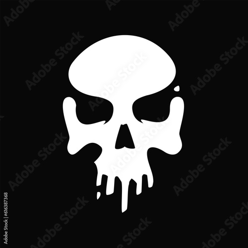 white abstract skull