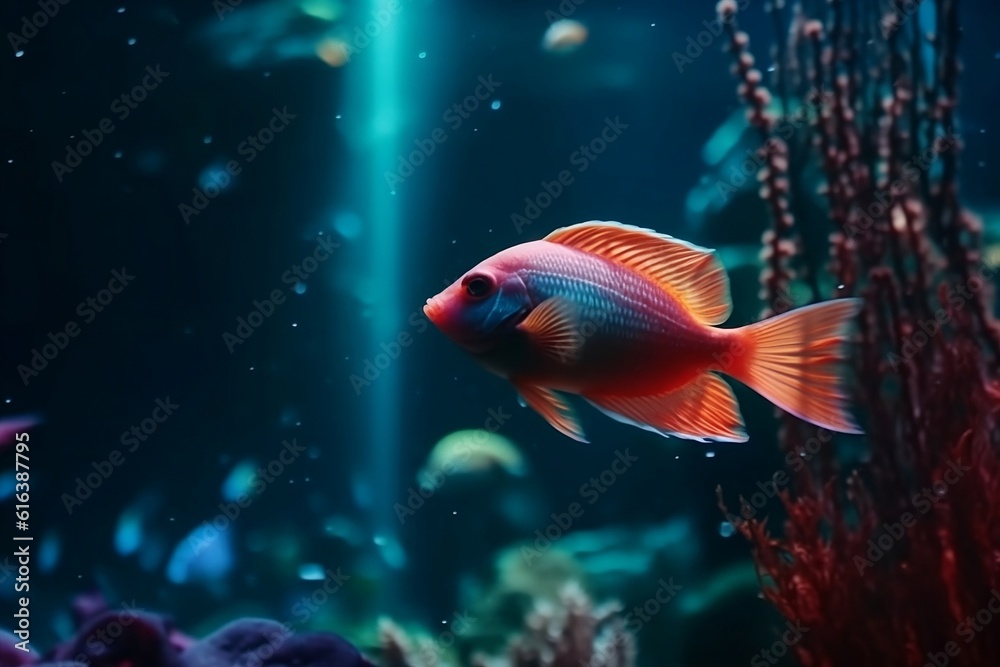 The fish swims in the ocean. The fish swims in the ocean.