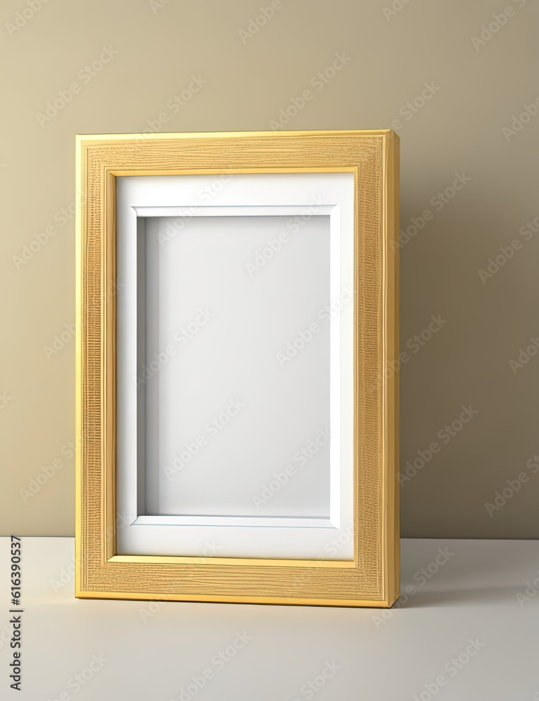Mockup blank picture frame close up, generative AI