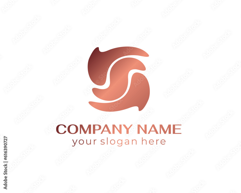 Fototapeta premium Wave logo. Abstract universal logo for business. Elegant flowing lines. Template for creating a unique luxury design, logo