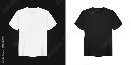 white and black t shirt vector 