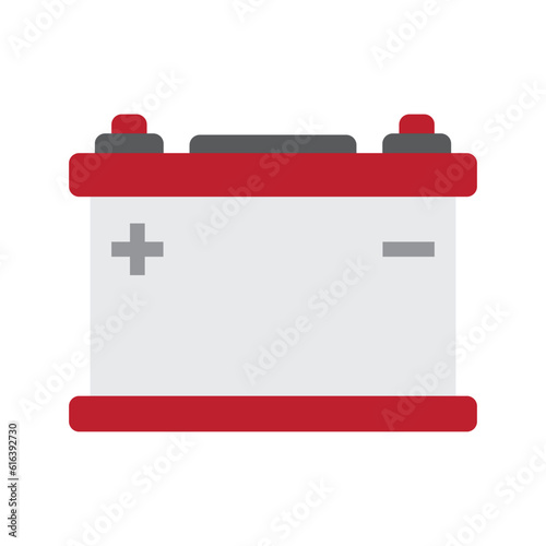 flat car battery illustration on white background