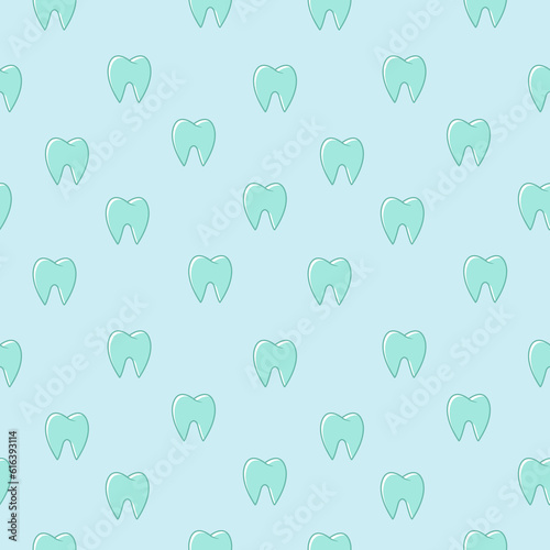 Seamless vector pattern with tooth theme