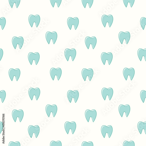 Seamless vector pattern with tooth theme