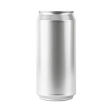 Silver aluminium can isolated on transparent background. Generative AI.