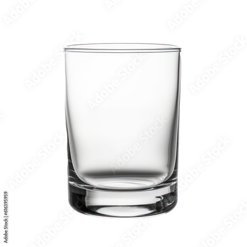 Empty drinking glass isolated on transparent background. Generative AI.