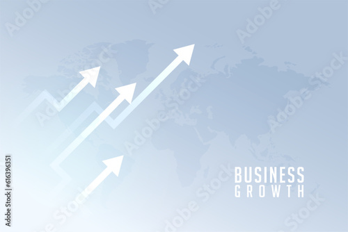 global economy trending with rise up arrow on world map