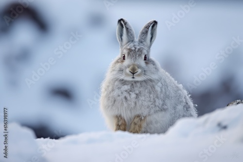 Arctic Hare in Snow Snowy Lagomorph