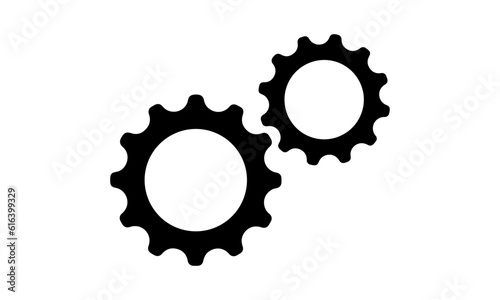 Gear vector logo icon template. Machine, progress, teamwork