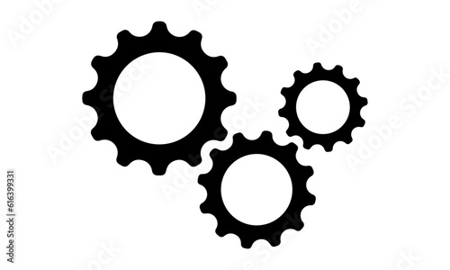 Gear vector logo icon template. Machine, progress, teamwork