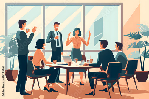business meeting in the office, vector