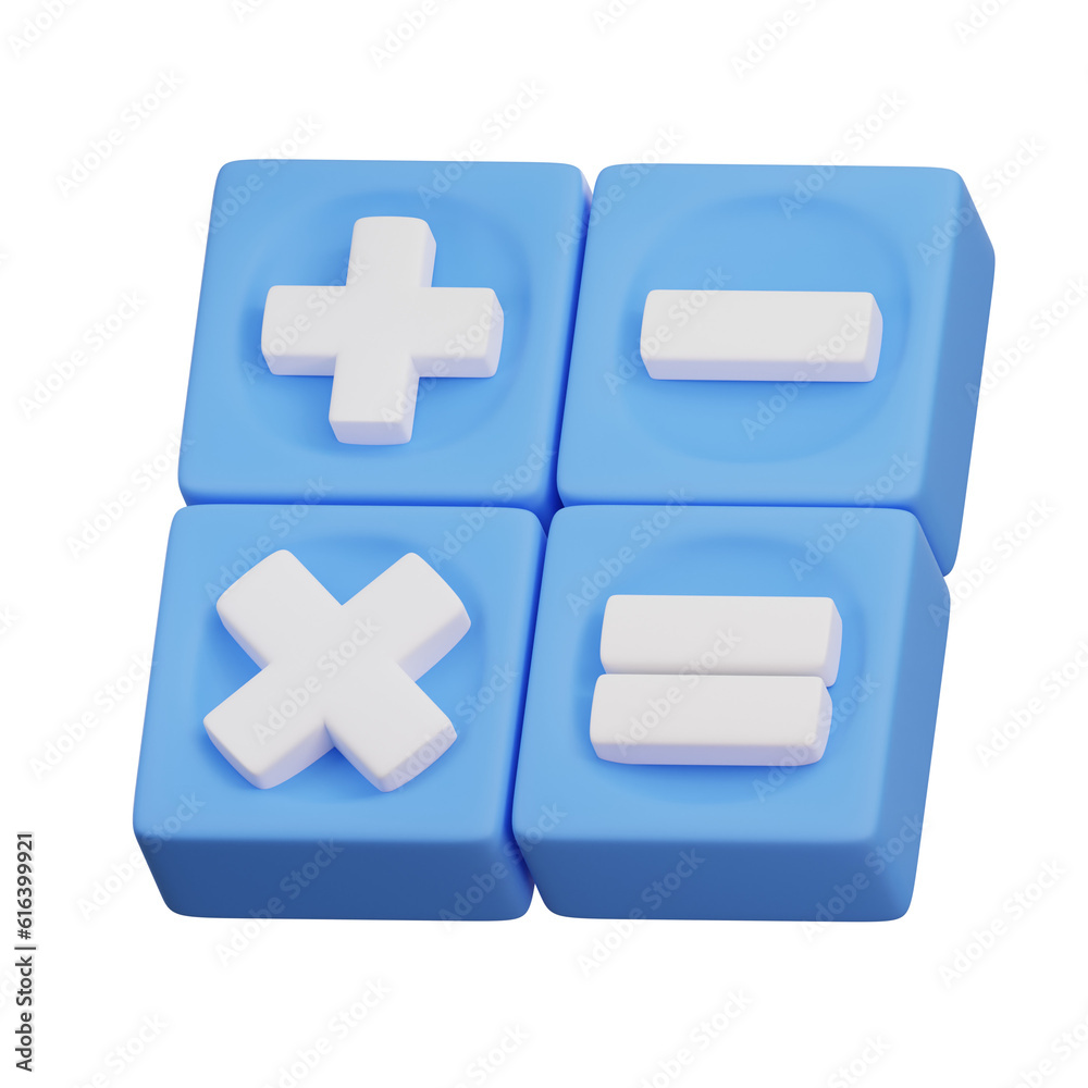 Fototapeta premium plus and minus buttons 3d icon isolated on white