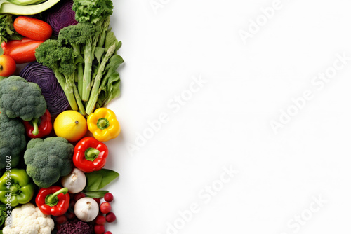 tomato fruit ripe healthy isolated vegetable green white background vegetarian food. Generative AI.