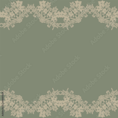 Neutral Colour Symmetric Floral Seamless Pattern Design