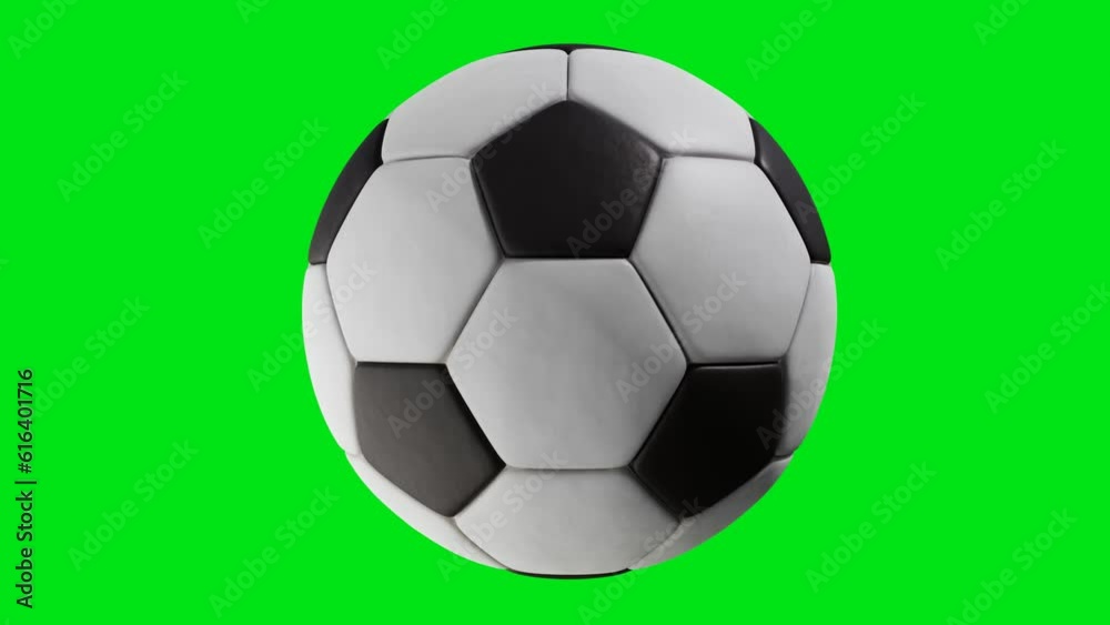 soccer ball spinning on green screen background, 3d illustration rendering soccer ball spinning on green screen background, 3d illustration rendering