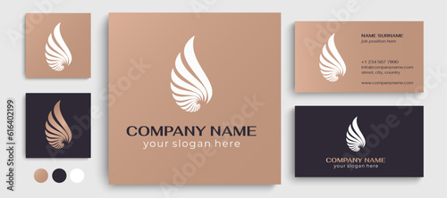 Shell logo. Modern seashell, naulilus. Elegant linear logo. Template to create a unique luxury design, logo. Vector