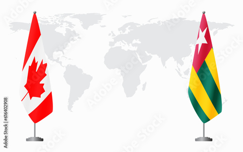 Canada and Togo flags for official meeting