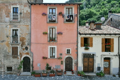 Fototapeta Naklejka Na Ścianę i Meble -  An old house in Tagliacozzo, a medieval town in the Abruzzo region, Italy.