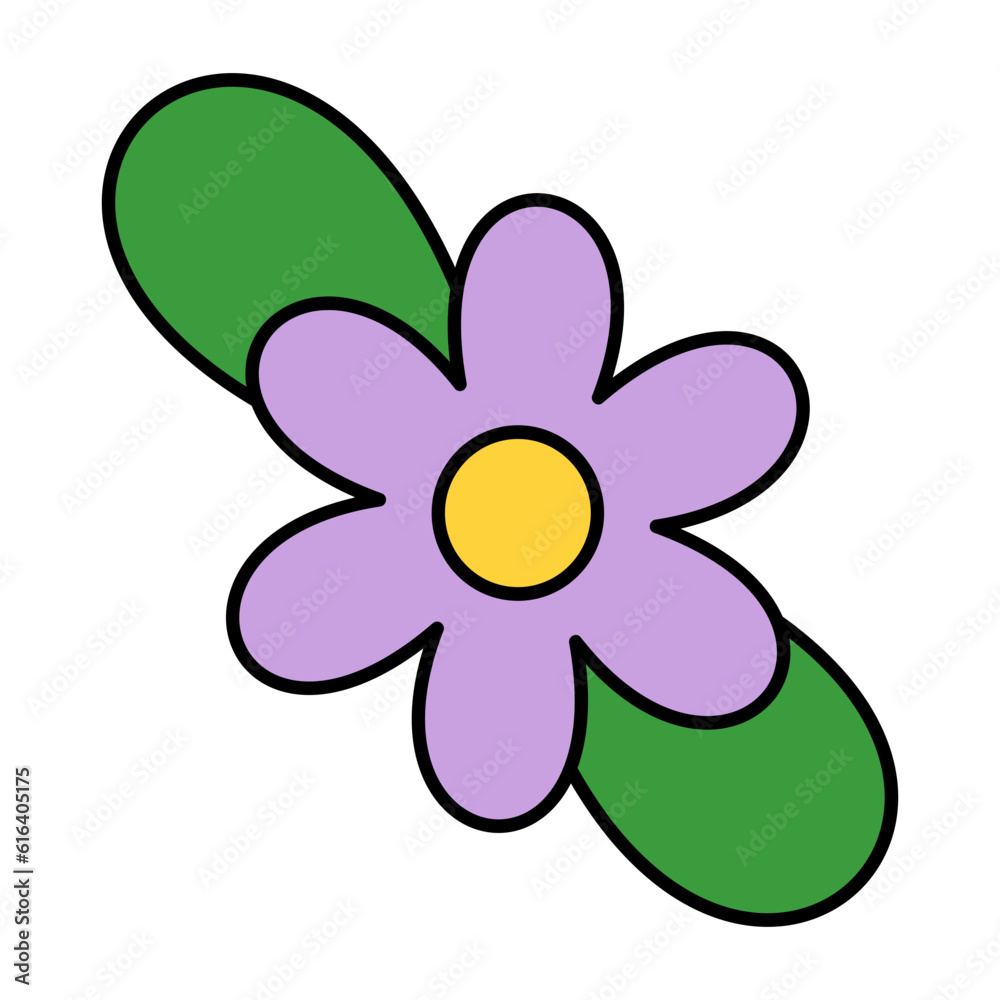 Flower Groovy Illustration