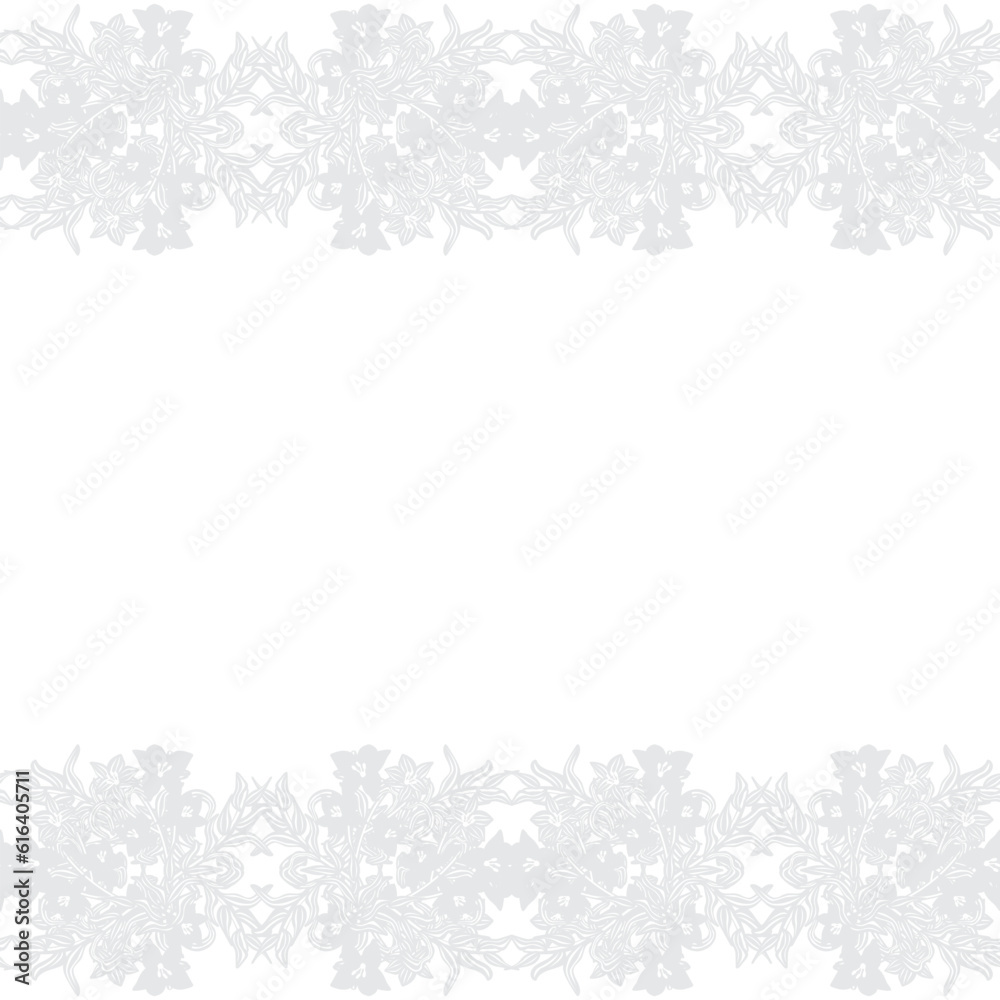 Fototapeta premium Monochrome Symmetric Floral Seamless Pattern Design