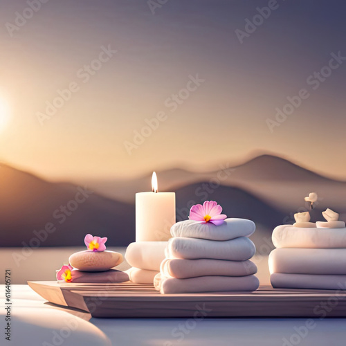 spa setting with candles