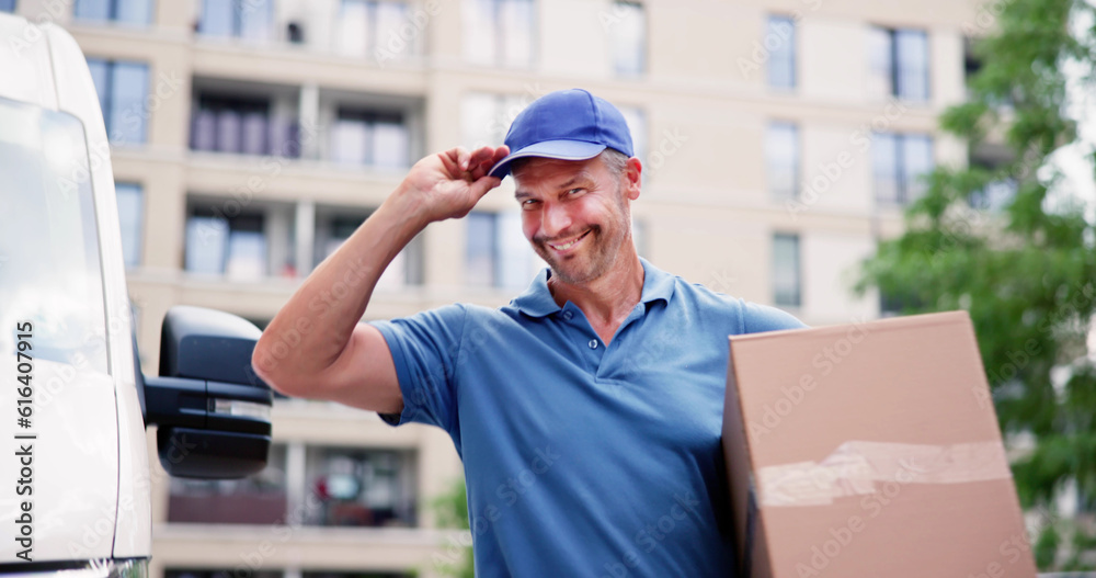Confident Delivery Man Or Courier Confident Delivery Man Or Courier