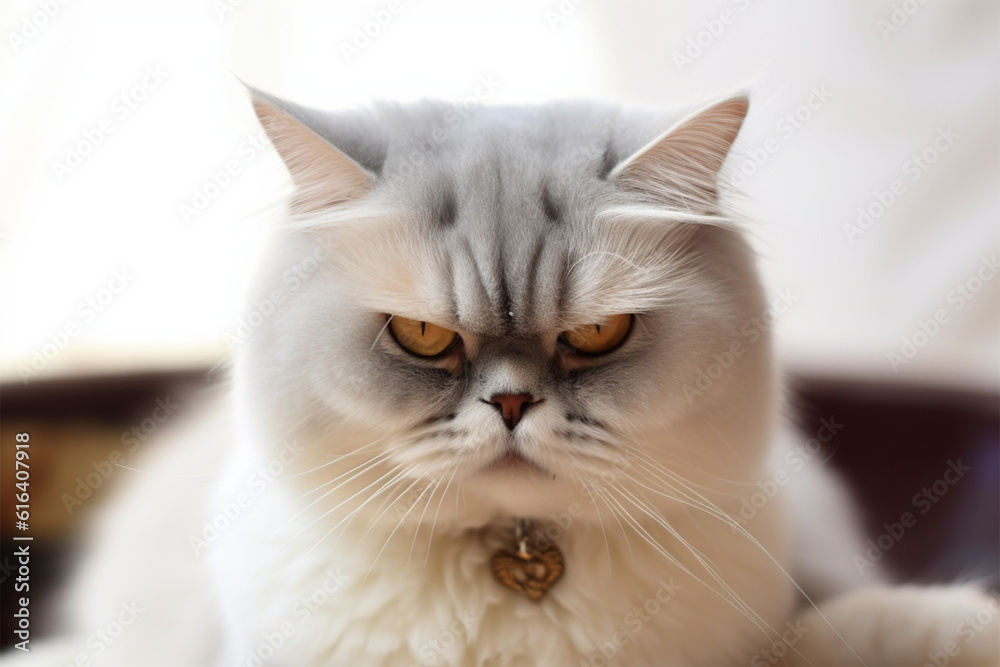 Generative AI.
a cute cat with an angry face