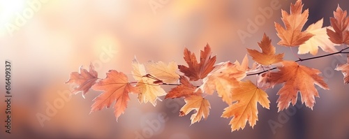 Abstract Background with Autumn Leaves in Rich Orange Generative AI illustrations