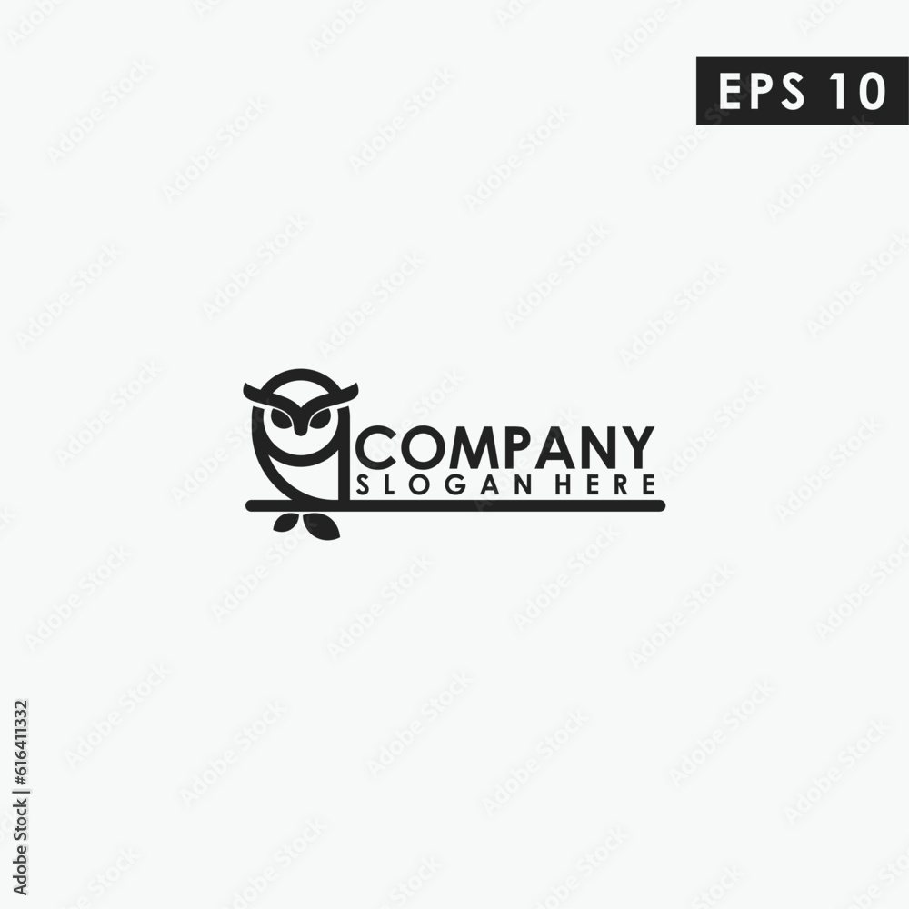 Naklejka premium Owl Logo Design. Owl Logo Template. Modern Design. Flat Logo. Vector Illustration