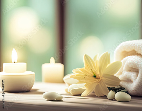 spa still life with candles