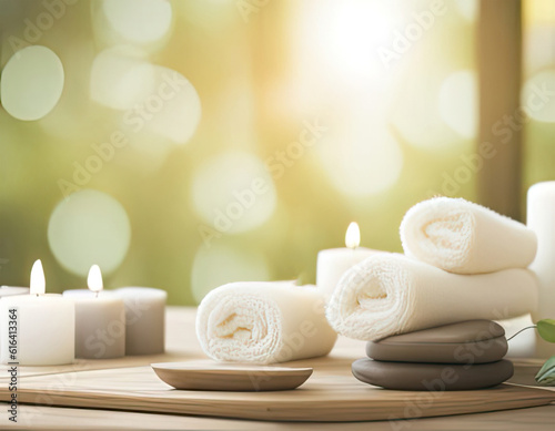spa still life with candle