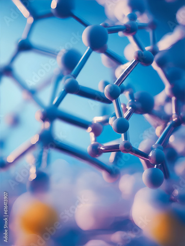 Photo abstract molecule structure. science background, 3d illustration. By ai generated.