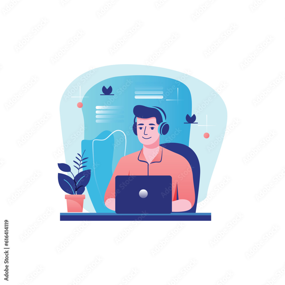 Flat Illustration Custommer Service Flat Illustration Custommer Service