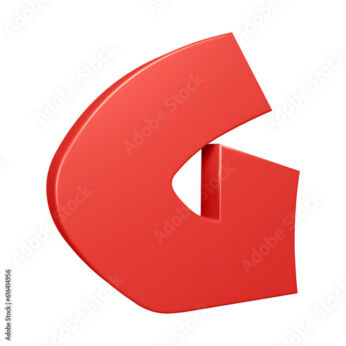 Red alphabet letter g in 3d rendering for education, text concept © Graphicyano8
