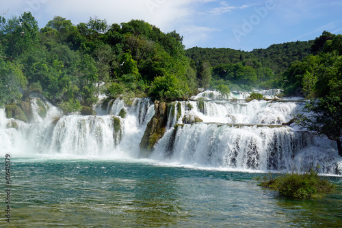 scenic waterfall in krka national park