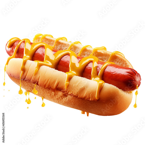 Hot dog with ketchup and mustard