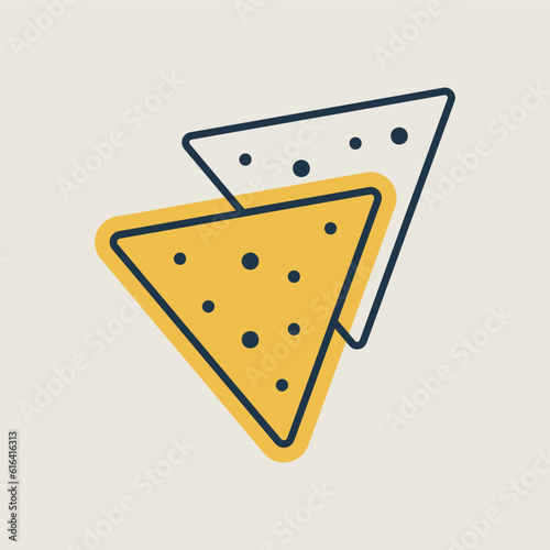 Tortilla chips or nachos tortillas vector icon