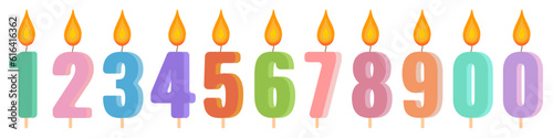 Number candle set for birthday cake