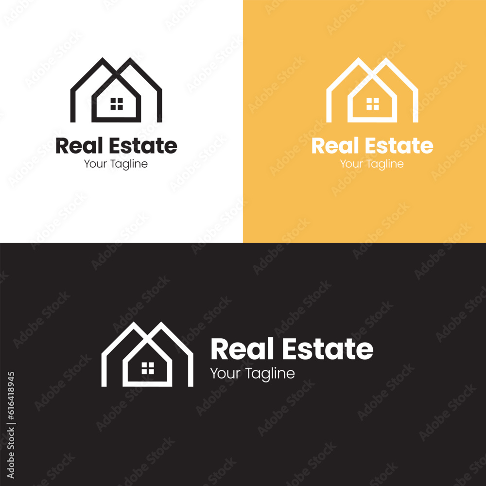 Minimalist Real Estate Logo Design- Editable Text Minimalist Real Estate Logo Design- Editable Text