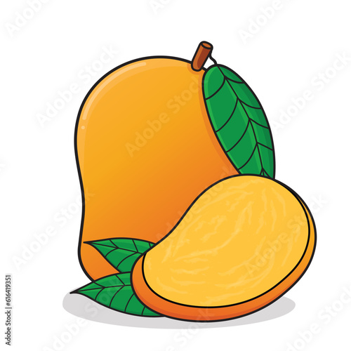 mango cartoon. mango illustration. fruit mango