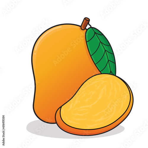 mango cartoon. mango illustration. fruit mango