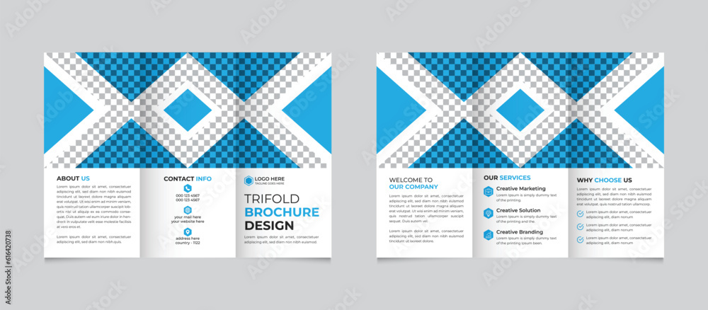 Professional corporate modern business trifold brochure design template