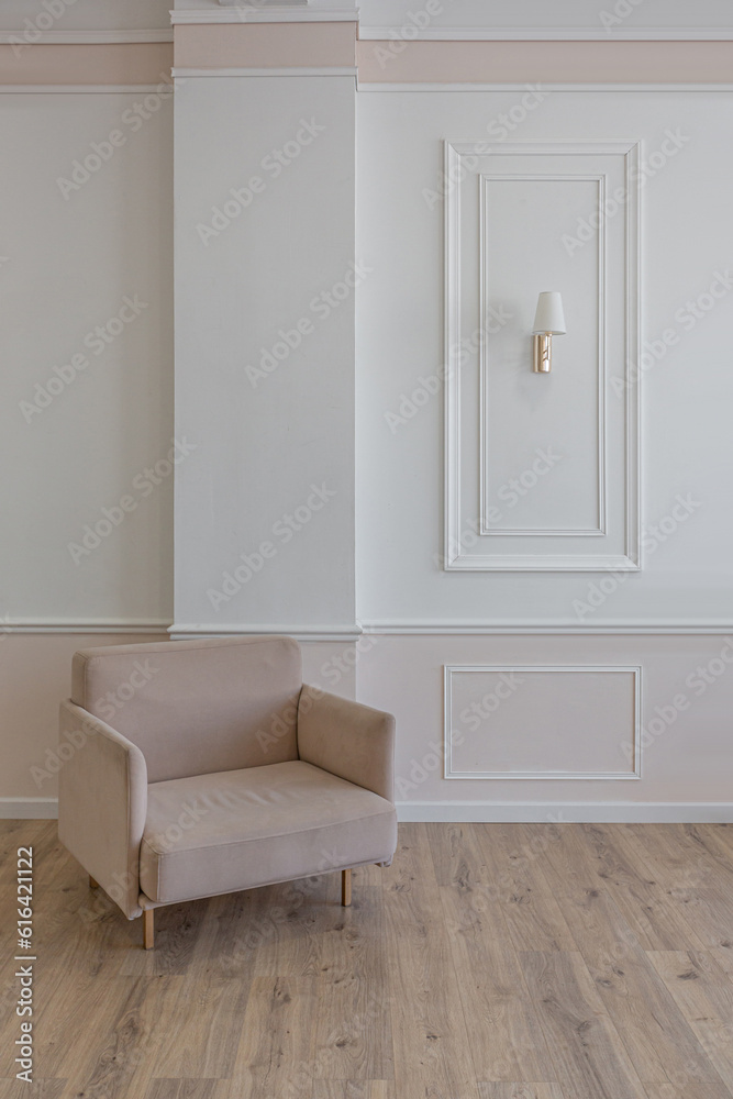 modern cozy soft interior design of a room with a bedroom and a home office in warm delicate pastel pink and beige colors modern cozy soft interior design of a room with a bedroom and a home office in warm delicate pastel pink and beige colors