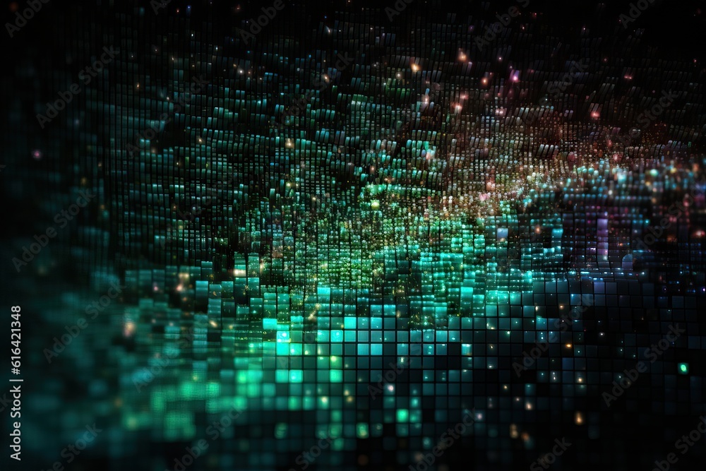 Big data information flow technology concept.IT roadmap modern technology and innovative processes, networking and big data. Data funnel ai network. Quantum technology