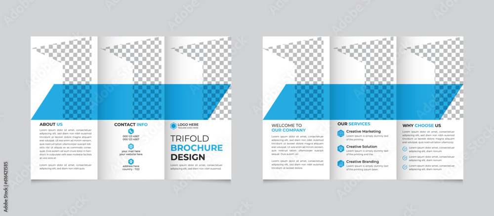 Naklejka premium Corporate creative business trifold brochure design template