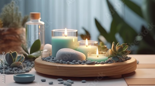 spa still life with candles  Relax still life  spa wellness concept. Cosmetic Beauty Spa Treatment. Aromatherapy body care therapy