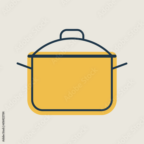 Saucepan vector icon. Cooking pot or pan sign
