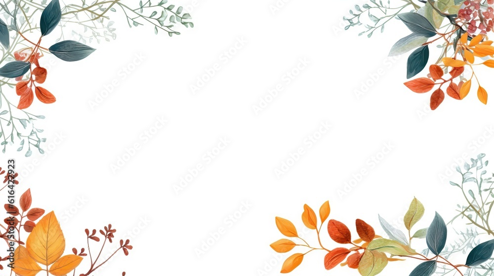 Fototapeta premium Handpainted watercolor frame template mockup